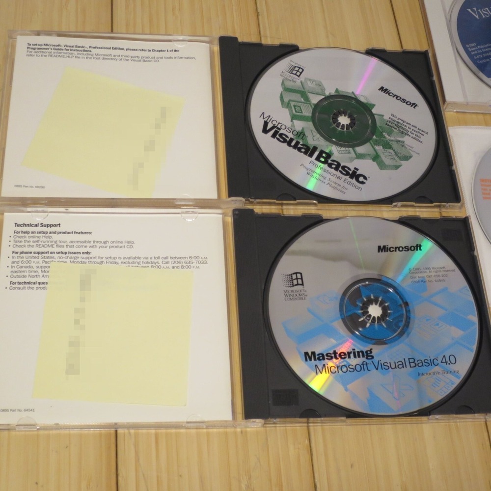 Microsoft Visual Basic Professional 1.0, 4.0, with VB Extras CD & VB 5.0 dev CD - Picture 2 of 4